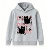 Kids Boys Girls Hoodie Sweatshirt, Cute Fluffy Black Cat Print Pullover, Casual Long Sleeve Loose Fit Hooded Tops for Daily Street Wear