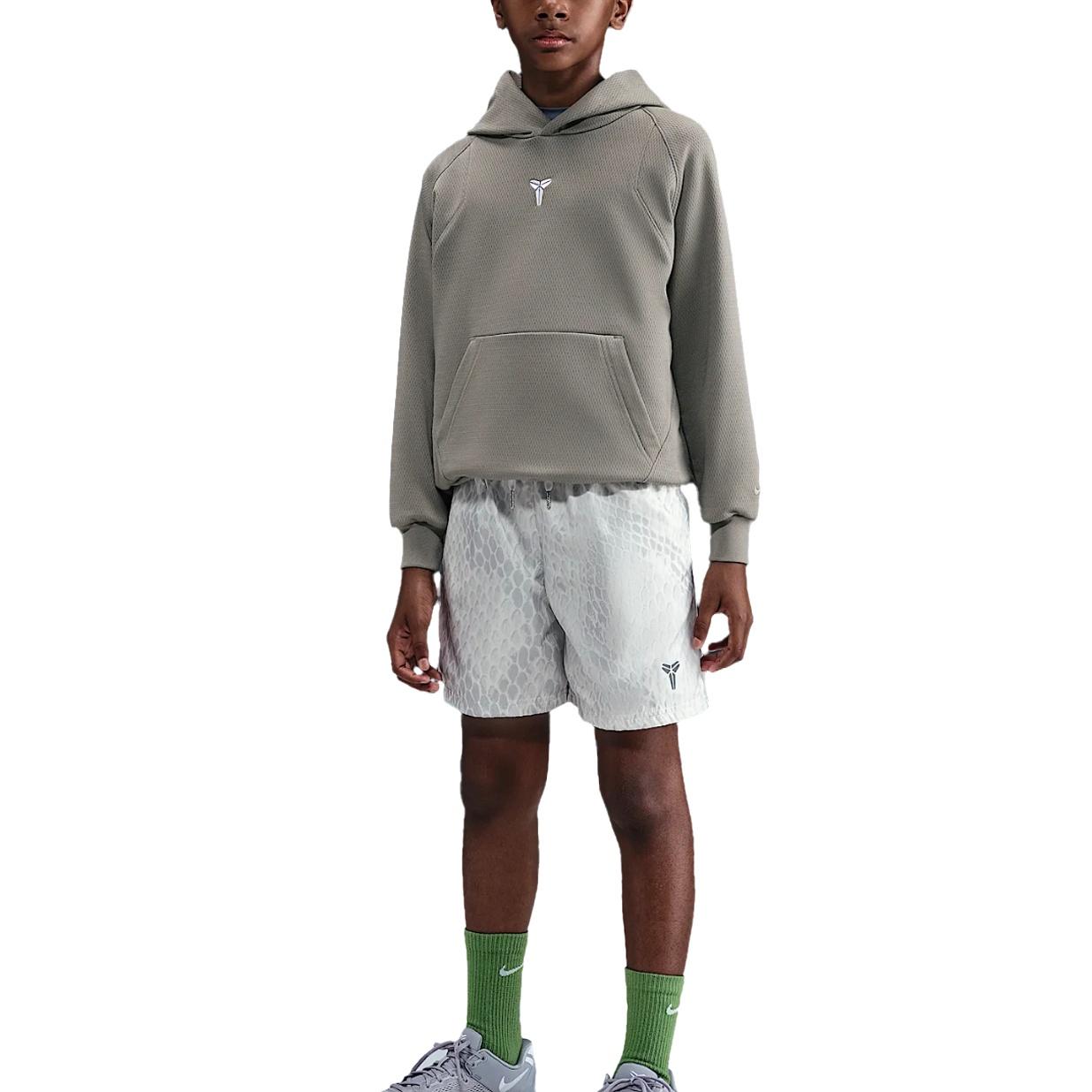 (GS) Nike Kobe Lightweight Woven Basketball Shorts White Reflective Silver Kids IB7082-100 L