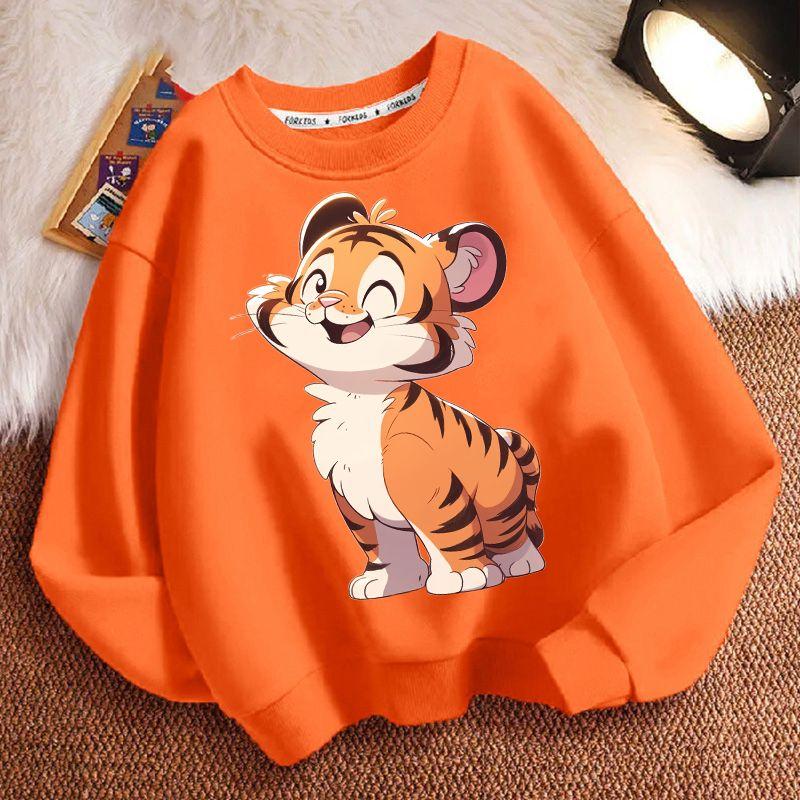 Cute Little Tiger Hoodie for Children, Casual Jacket for Boys and Girls Spring and Autumn