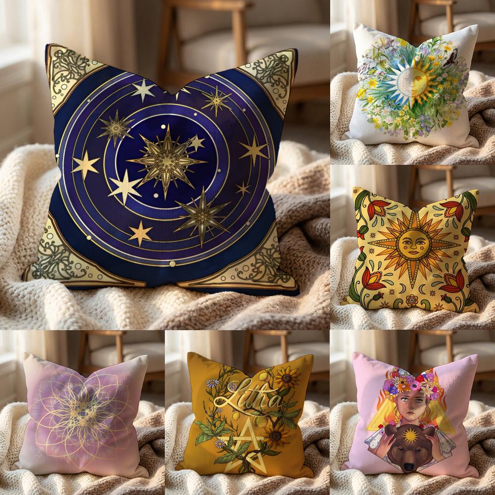 Midsummer Festival Cushion Cover Multi-Scene Pillow Cover for Home & Car - Reversible, Soft & Durable for Daily Use