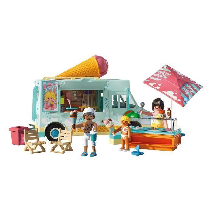 Playmobil 71904 Camion Vendeur De Glaces & 3 Personnages, My Life Vacances À La Plage, Design Rétro Années 50, 101 Pièces, Dès 4 Ans