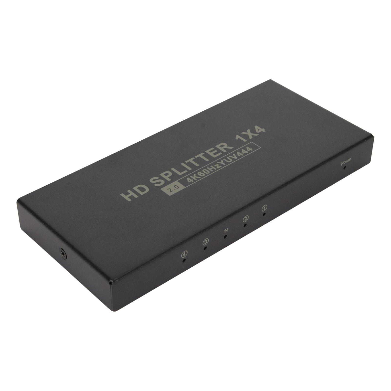 

HD Multimedia Interface 2.0 Splitter 4K 60 Гц 1 вход 4 выхода 18 Гбит/с HDCP2.2 RGB444 Дублирующее зеркало