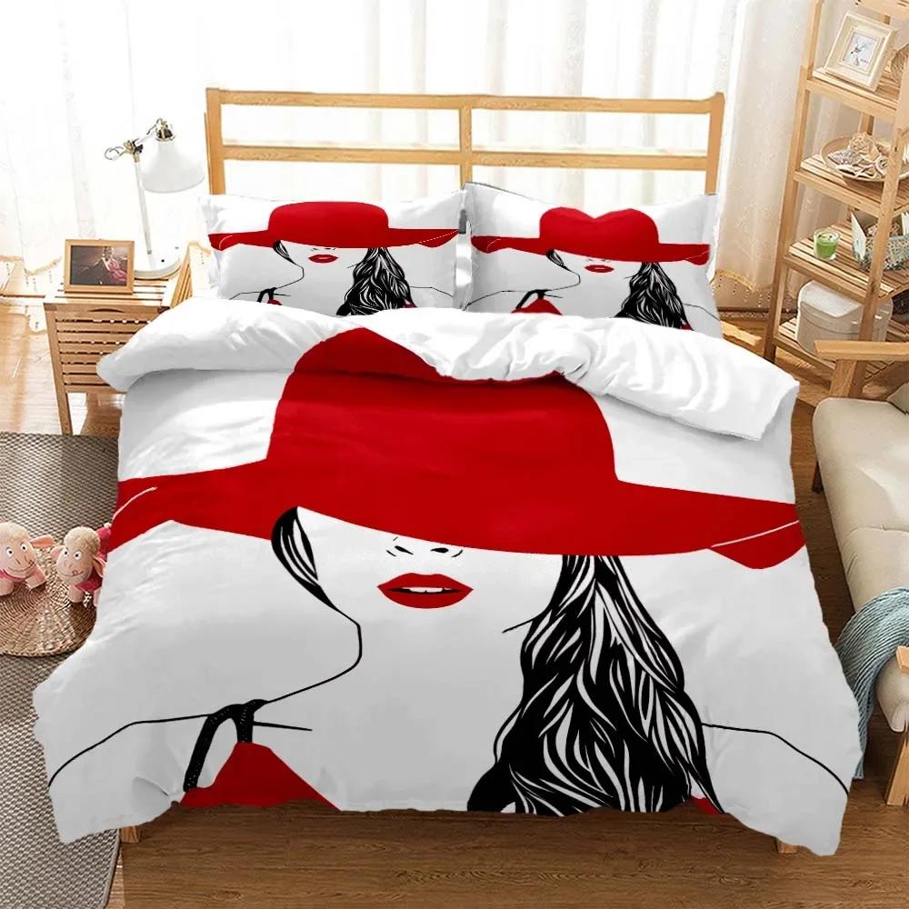 Ladies' Graceful and Elegant Style, Exquisite Printed Polyester Bedding, High-end Atmospheric Bed Sheet Set, Soft Andcomfortable