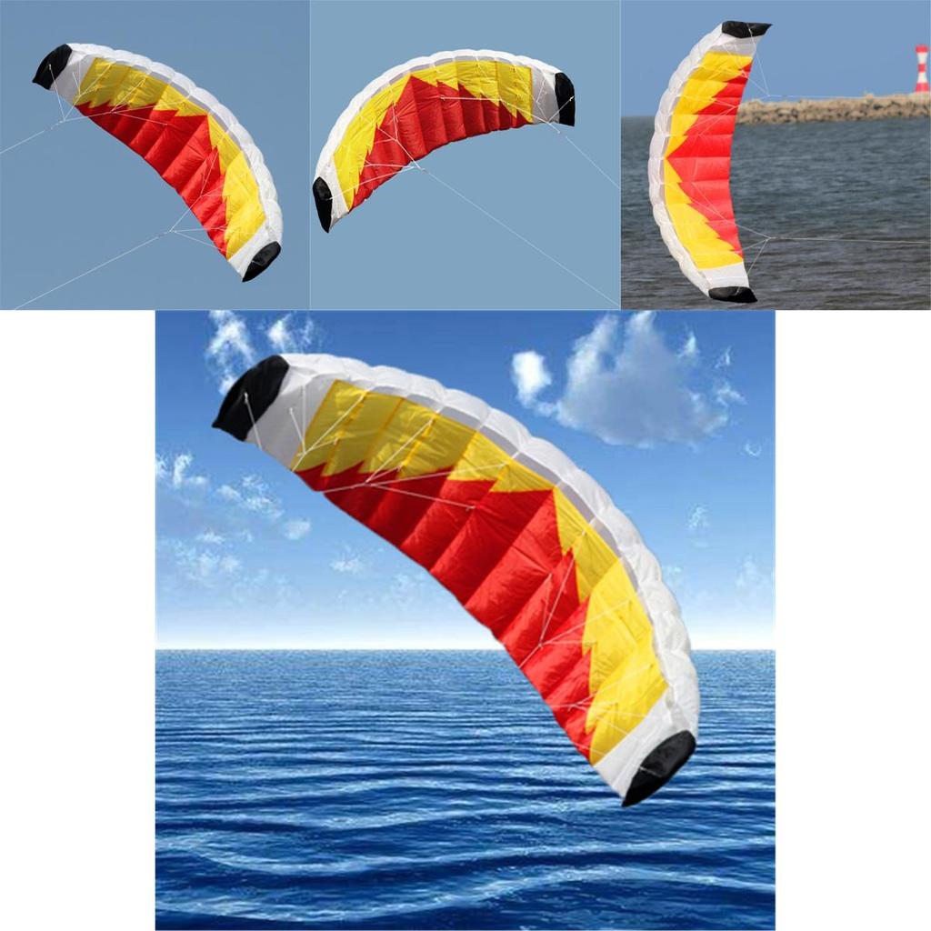 Flame Dual Line Parachute Kite With Handle And String For Beach Fun**