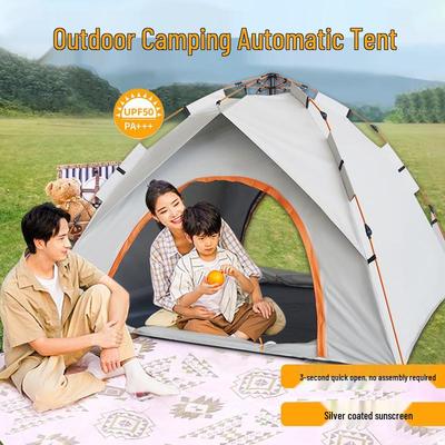 Automatic Waterproof Silver-Coated Camping Tent with UV Sunshade