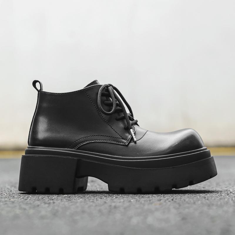 

Thick-soled British Martin boots men s 2024 new short boots big head retro Chelsea boots 18955-J 38 чёрный