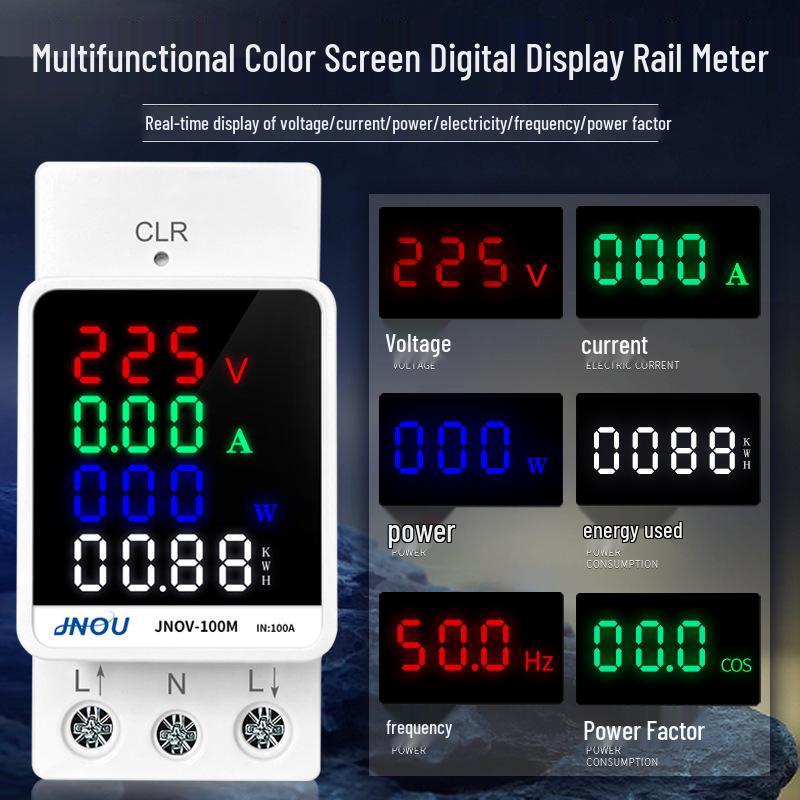 

Digital Display Household Electric Meter: Multi-Function, Rail-Mount, AC 220V