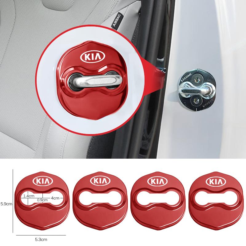 AAOB1 Car Door Buckle Protective Cover Titanium Alloy Protection Cap For KIA K5 K9 Sorento Ceed Sportage Carnival Stinger Forte Niro