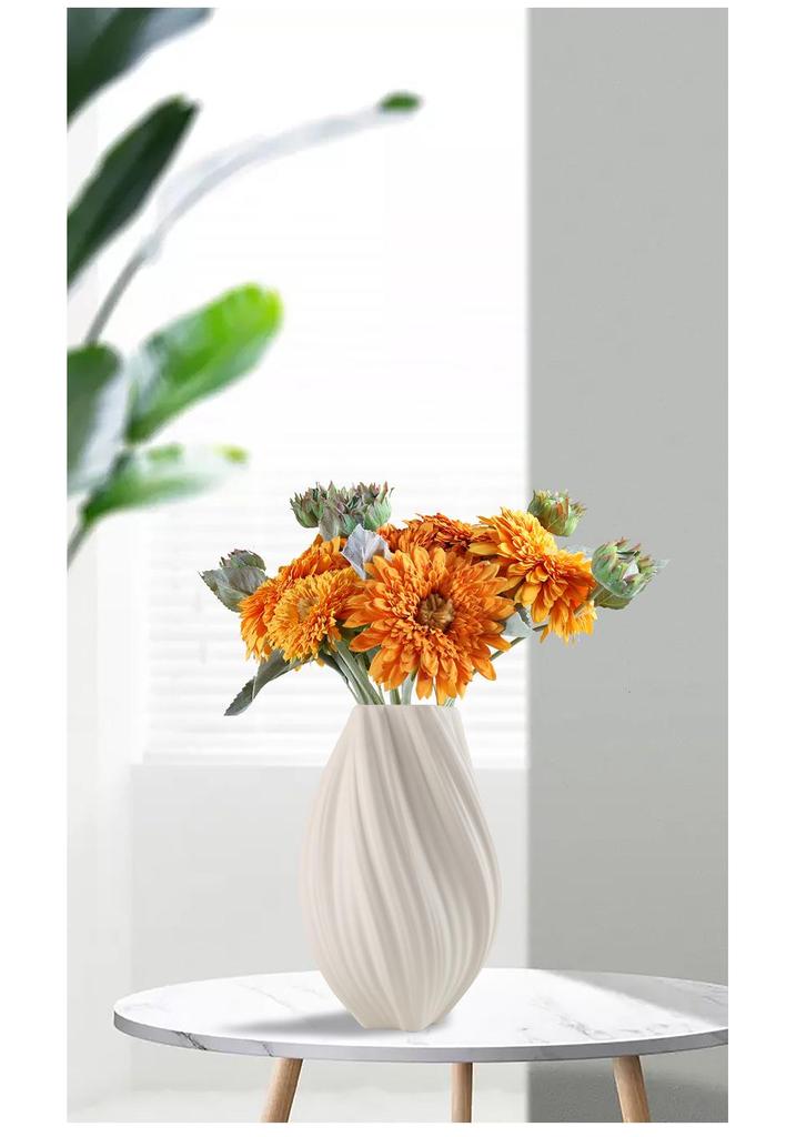 Modern Round Ceramic Vase - Creative Living Room Ornament for Dried Flowers