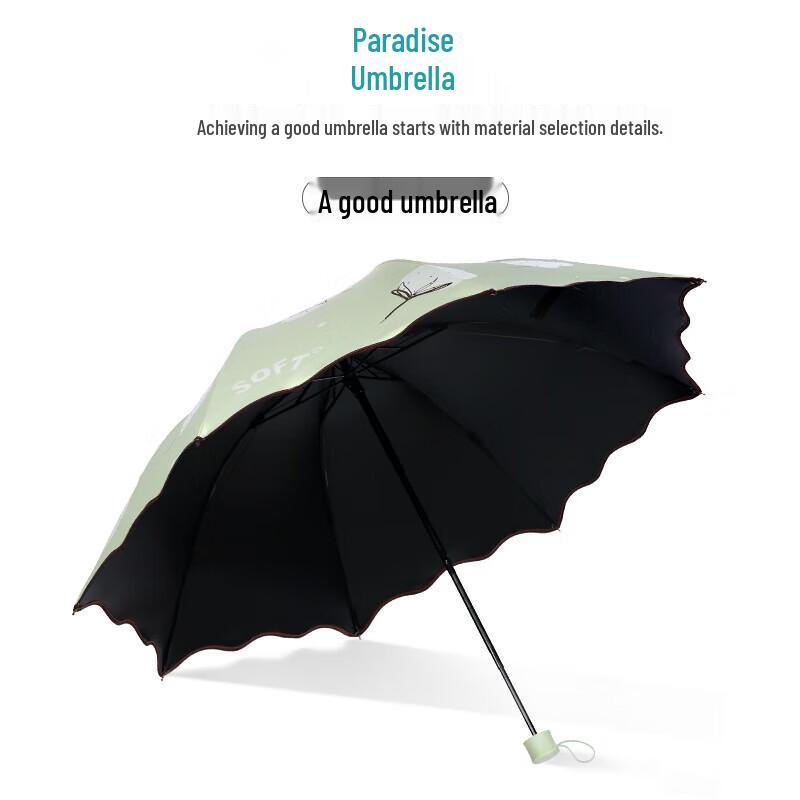 Heaven Umbrella Floral Print 3-Fold UV Sun/Rain Umbrella