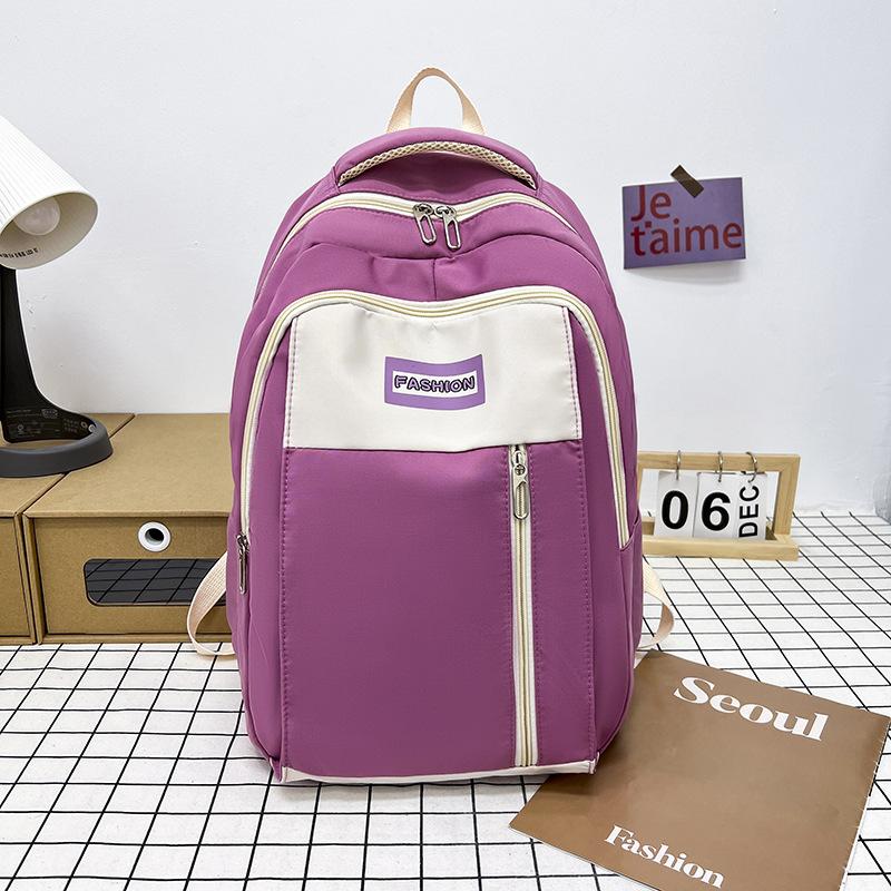

2024 новий маленький рюкзак свіжого контрастного кольору, повсякденний і легкий дорожній рюкзак, шкільний рюкзак для студентів початкової та середньої школи фіолетовий