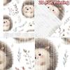 2D flat Photography Backdrop Scene Backdrop Cute Hedgehogs and Leaves 100% Polyester Festive Holiday Use for Bedroom