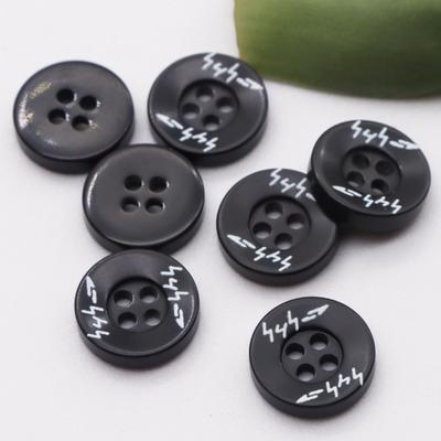 10Pcs High-Grade Black Round Resin Button Button Versatile Blouse Top Clothes Decorative Button Small Button Accessories