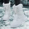 Bottes de randonnée d'extérieur pour femmes à la mode, bottes de neige thermiques à semelle épaisse, chaussures décontractées montantes en velours, baskets femmes