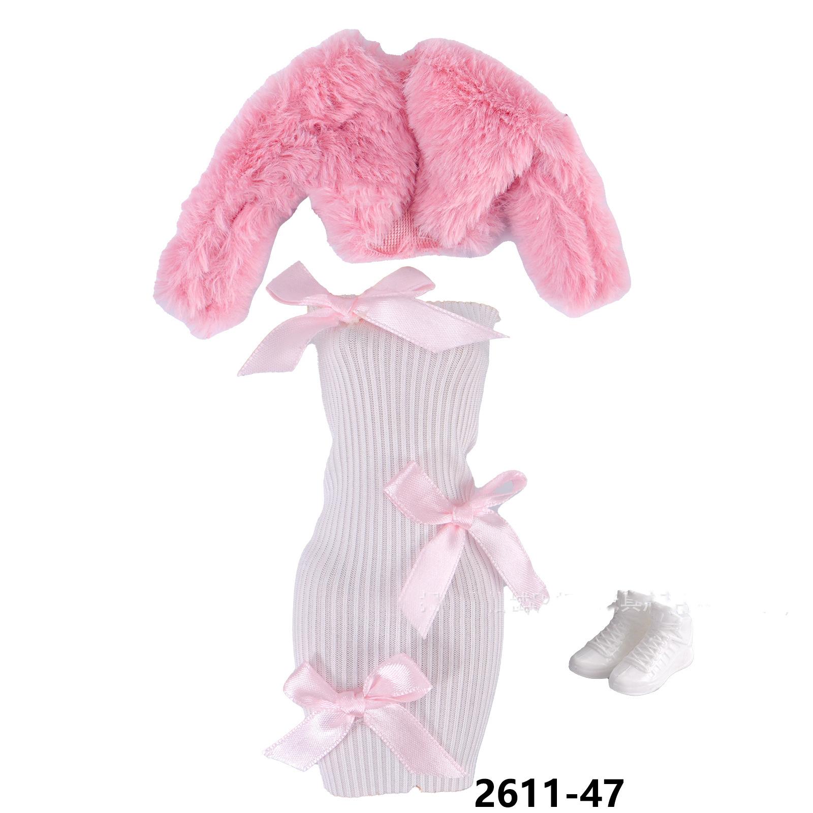 

Latest 30Cm Doll Clothes Diy Accessorie Plaything Fashion Elegant Plush Jacket Girl Coat Luxury Dress Suit For 1/6 Bjd Fr Supermodel Doll Fits 30cm dolls