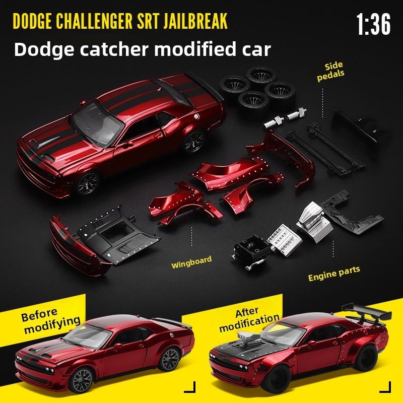 Simulation Alloy Dodge Challenger Srt Hellcat Sports Car Assembled Model Toy For Kids Collectors