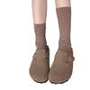Women's Pure Cotton Autumn and Winter Extended Vertical Boneless Pile Socks Solid Color Versatile Mid-calf Socks Long Socks