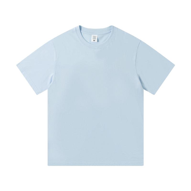 Summer new product cool antibacterial pure cotton round neck T-shirt men's and women's casual loose and versatile solid color half-sleeve short inside