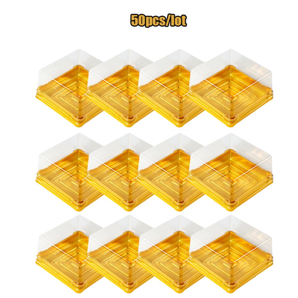 Square Moon Cake Trays Mooncake Packaging Box Food Container Holder Dessert 50x 1 золотистый