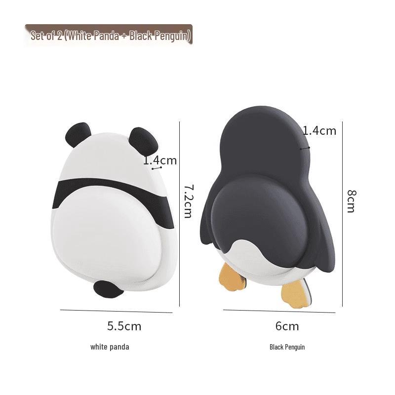 Silicone Cute Pet Door & Wall Bumper Sticker - Penguin & Panda Design