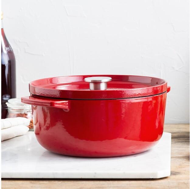 Чугунная жаровня KitchenAid круглая 26 см империя красный (CC006060-001)