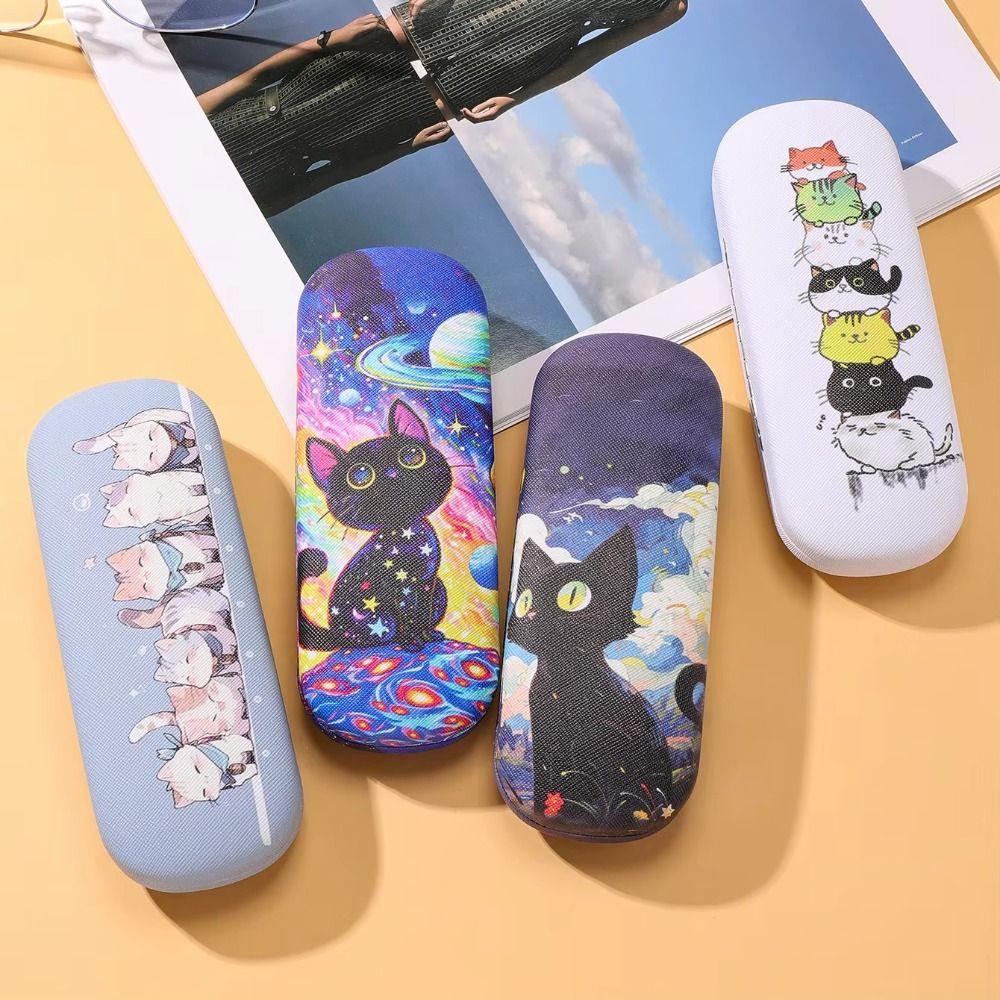 Portable Glasses Case Anti-Pressure Sunglass Storage Box New Cat Print Eyeglass Case