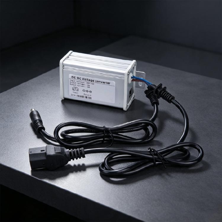 12V Accessory Source for Vehicle Lighting, Power Adapter with 3 Pin Input Wire, Output Socket, and Metal Housing for Electric Motorcycle Use