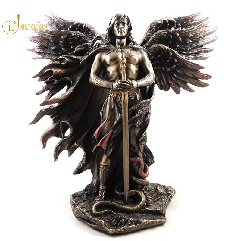 Talmudic Judaism Metatron Angel Holding Sacred Flower of Life Geometric Statue Angelic Celestial Scribe Prophet Enoch Figurine