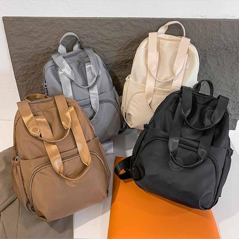 Korean Style Travel Shoulder Bag Solid Color Fitness Bag Casual Sport Nylon Backpack  Women