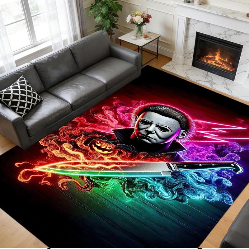 Crystal Velvet Rug Soft Non Slip Indoor Floor Mat Home DecorHalloween Michael Myers