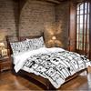 3pcs Duvet Cover Set King Size Cartoon Black and White Cat and Dog Pattern Print and Bedding Set for BedroomHotel