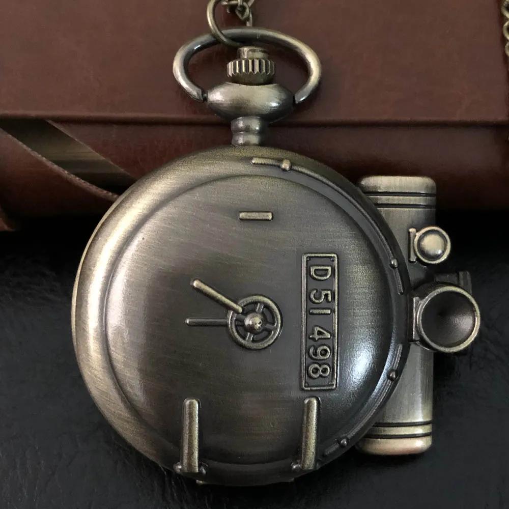 New Rustic Arrival Exquisite Train Carved Quartz Pocket Watch Necklace Pendant Gifts For Man Children Women With Fob Chain