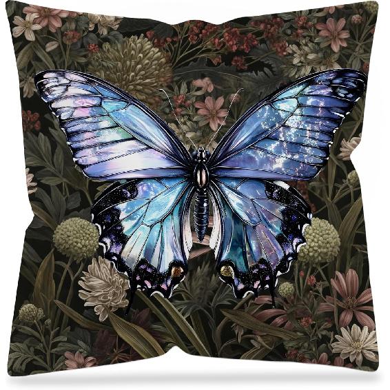 Vintage Floral Deer Pillow Covers, Cottagecore Room Home Decor, Art Nouveau Botanical Forest Deer Decorative Pillow Covers for Home Bedroom Living