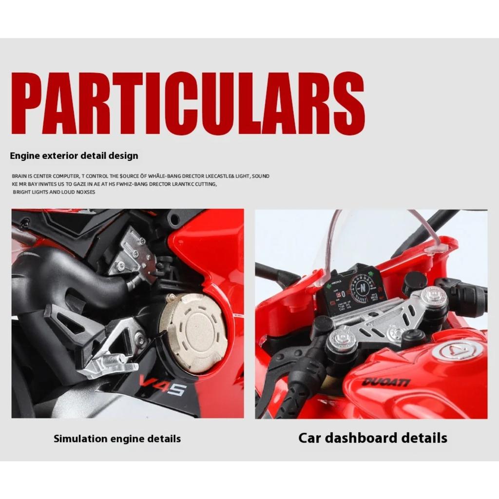 Modellino di Motocicletta in Lega Ducati V4S 1/9, Raffinato Ornamento da Scrivania, Il Miglior Oggetto da Collezione per gli Appassionati di Moto, Regalo di Halloween