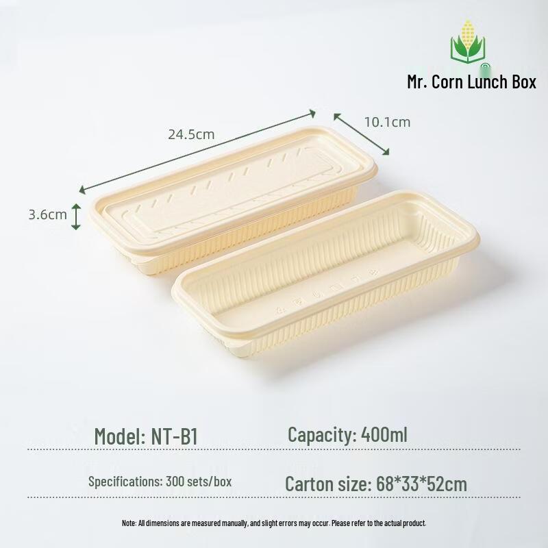 Mr. Corn Biodegradable Corn Starch Single Compartment Meal Box