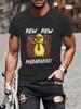 Cartoon Beer Print Men's T-shirt Street Style Men's Urban Fashion Short-sleeved Top Summer Everyday Casual Men's T-shirt