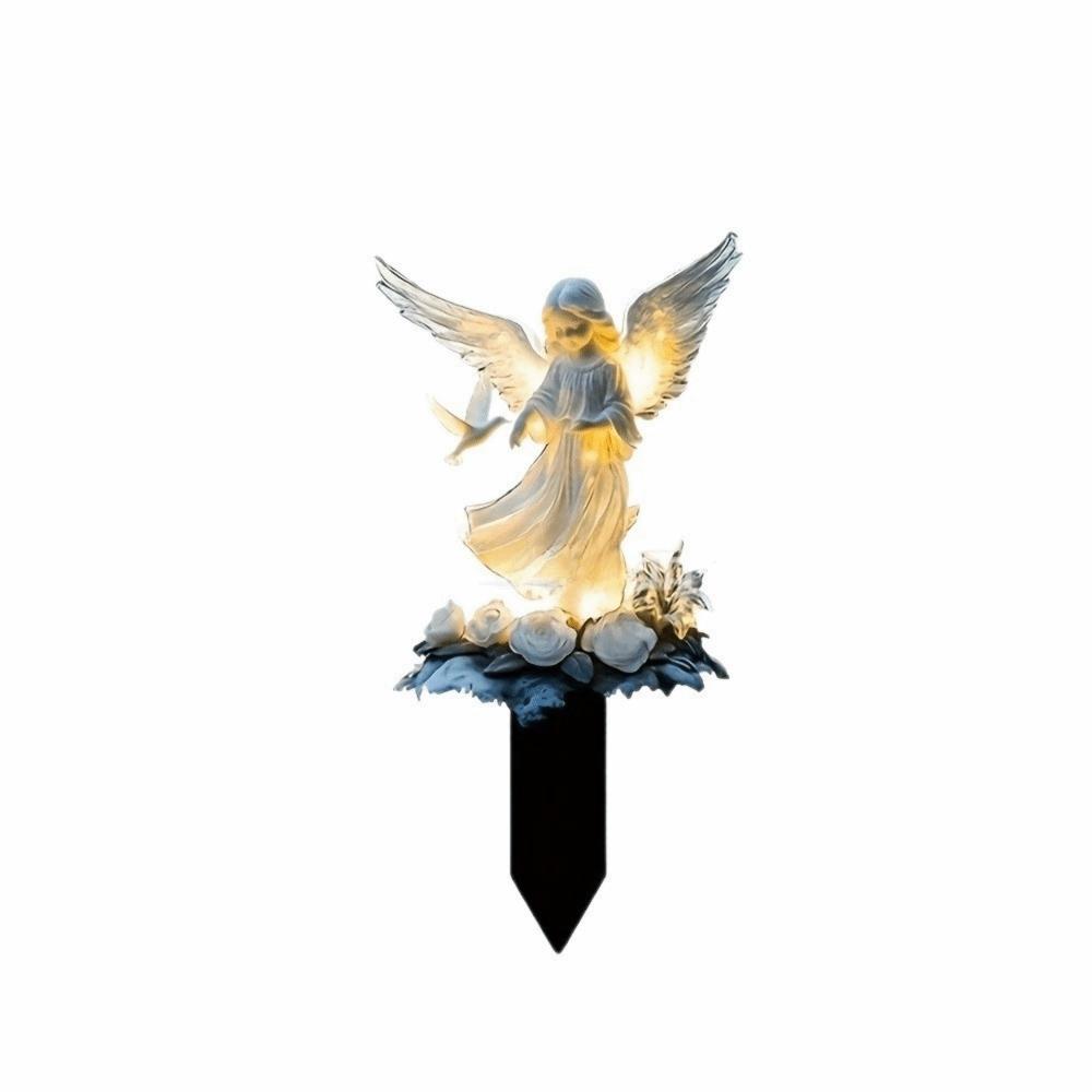 Acrylic Angel Garden Stake Flower Bird 2D Flat Garden Flat Insertion Fairy Crafts Ornaments Outdoor Pathway Decoration Sympathy
