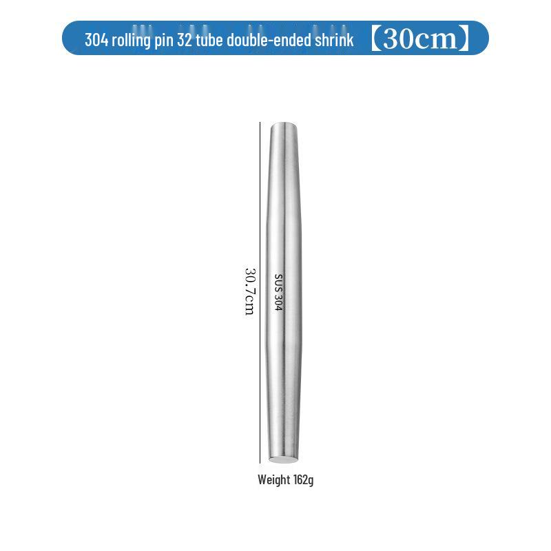 

Food Grade Non-Stick Stainless Steel Rolling Pin for Baking and Dumplings 304 Small 30cm срібний