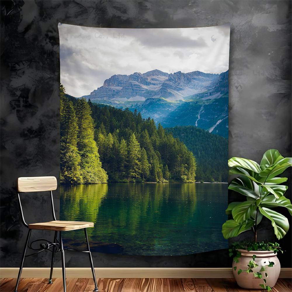 Mountain View Cartoon Tapestry Art Science Fiction Room Home Decor Art Home Decor
