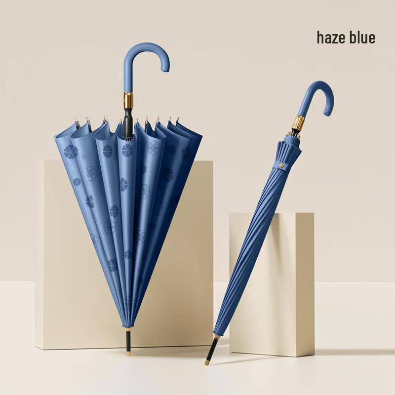 

Water-Activated Blooming Umbrella: Sturdy Double-Person, Large Curved Long Handle with 16 Ribs for Storms.