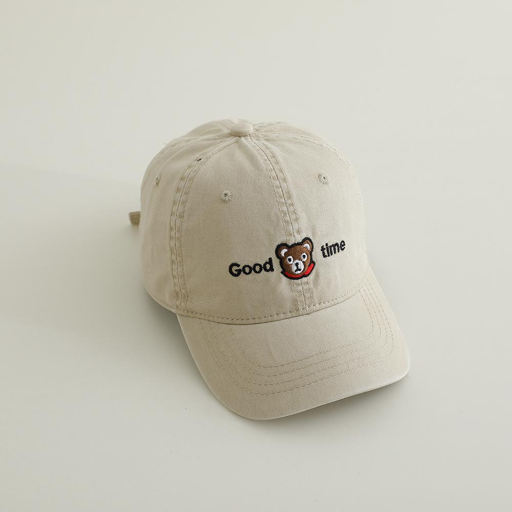 

Детская бейсболка милая мультяшная кепка с вышивкой медвежонка весенне-летняя детская шляпа для защиты от солнца children [head circumference 50-54cm] грязно-белый