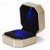 New 1PCS Ring Box Wedding Velvet Ring Case Organizer Jewelry Gift Box With Led Light For Proposal Engagement Ring Boxes