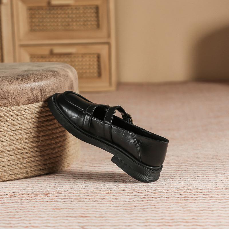 Fashion Double Buckle Strap Loafers Woman Crocodile Oxfords Shoes Preppy Girls Ladies Flats Mary Janes Boat Mocassines Mujer Sneakers