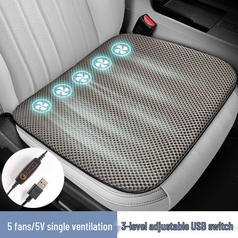 2024 USB Ventilated Cooling Pad: Ice Silk Blower Seat Cushion for Car and Office