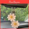 Flower Handmade Crochet Charm Car Cute Rear View Mirror Hanging Decor For Women Girls Ecofriendly Cotton Linen Automotive Interior Ornament