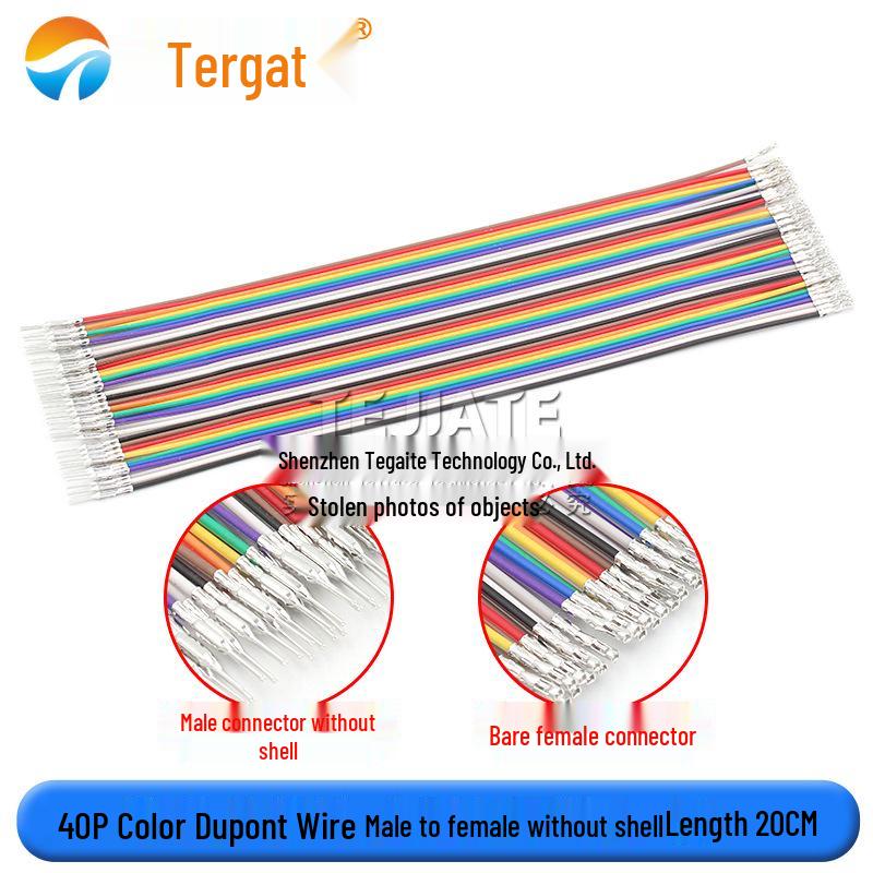 40P Color DuPont Jumper Cables - Female/Female, Male/Female, Male/Male - 10/15/20/30/40CM Lengths