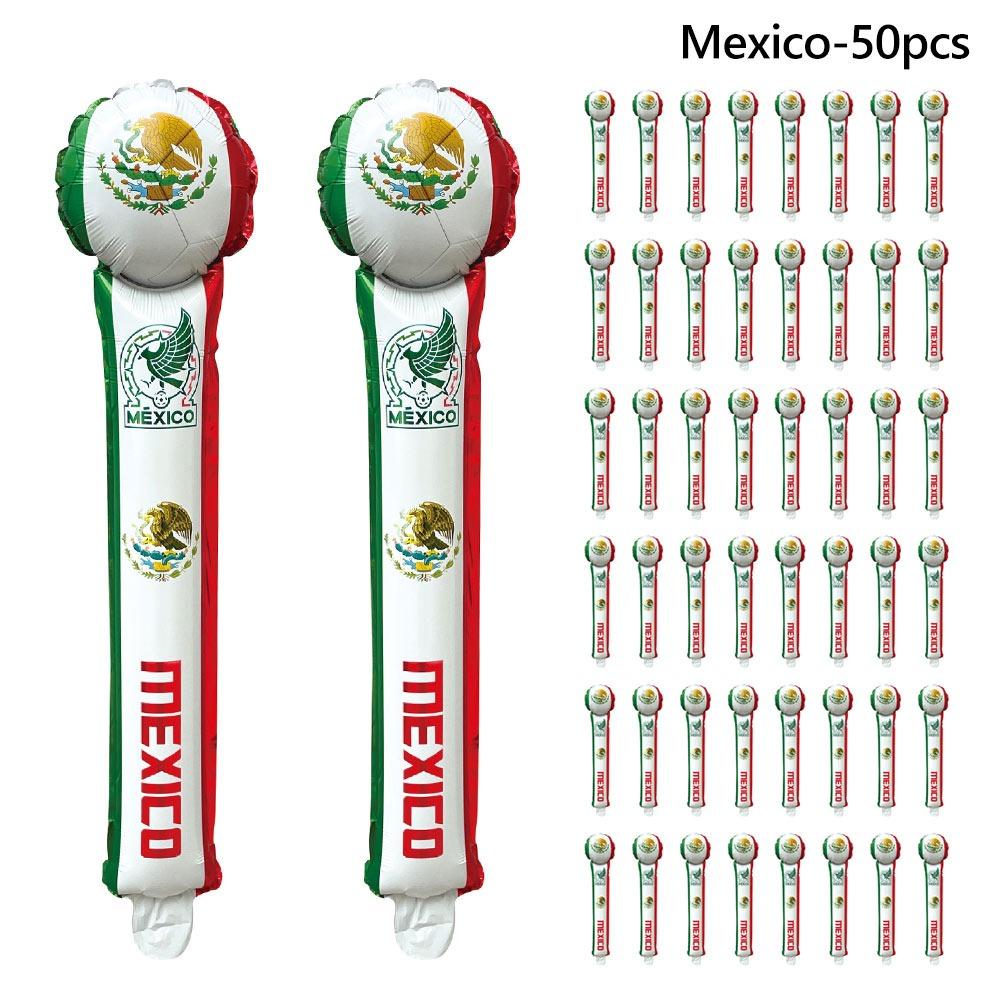 

50 pcs 61cm Competition cheering balloons 16 Countries Aluminum Foil Hand-Held Balloons Reusable Lightweight Refueling Sticks 7.7x14.2cm