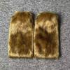 1 Pair Women Boot Cuffs Imitation Wolf Hair Plush Leg Warmers Stage Performances Halloween Christmas Costumes Outfit Accessories