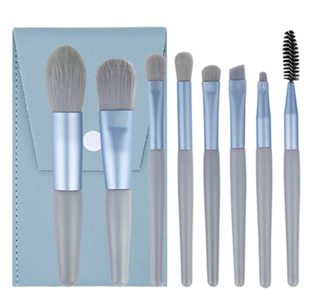 BAOQISHAN Makeup Brush Set with Premium Fiber and a Cosmetic Bag for Easy Carrying and Daily Perfect for Beginners 8-Piece Bristles, Ultra-Soft