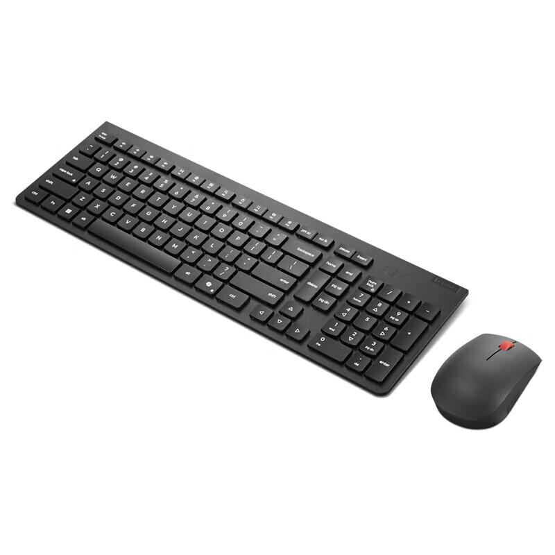 Lenovo 2nd Gen Thin Black Wireless Keyboard Mouse Set